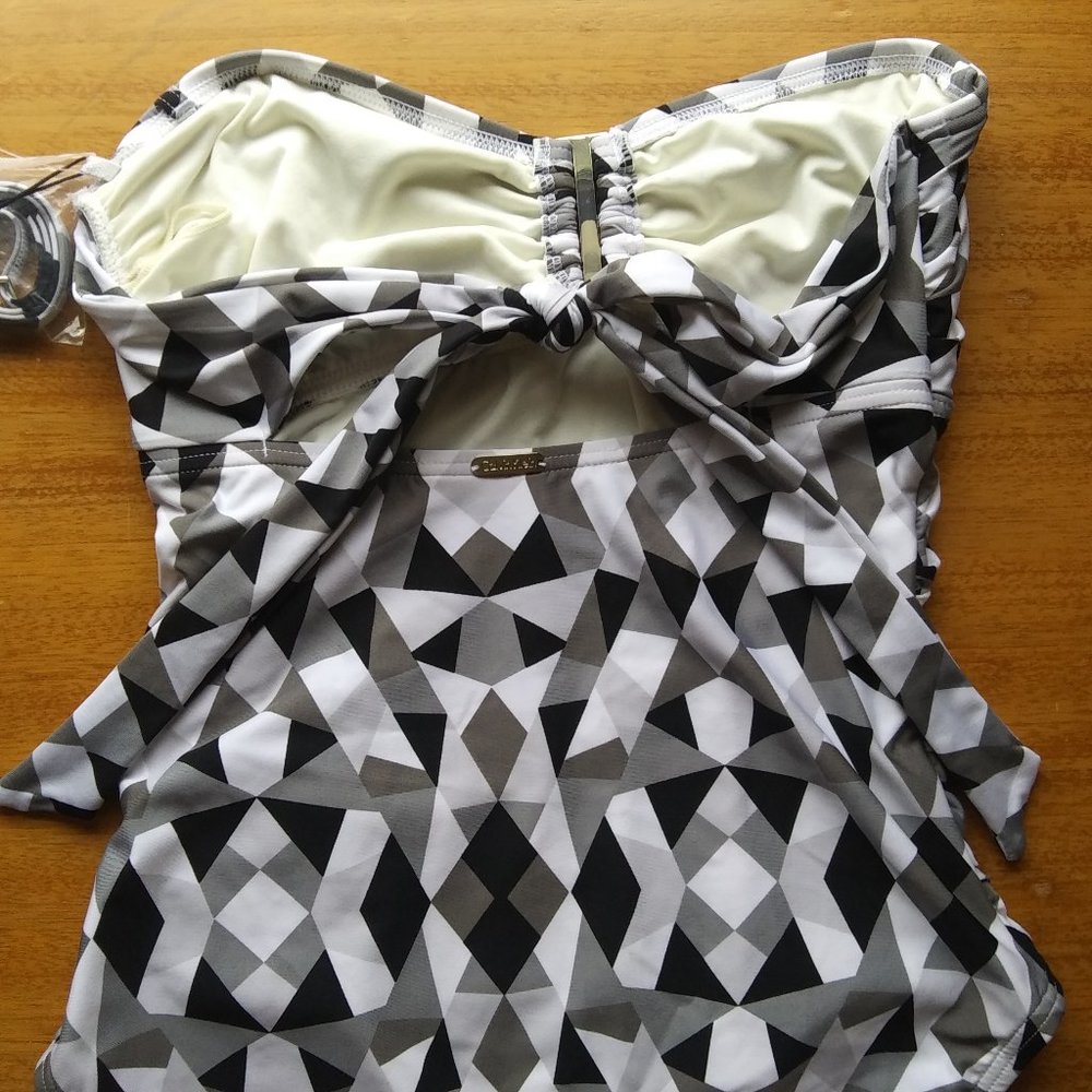 Calvin Klein NWT black white gray swimsuit size 4 - Picture 6 of 13